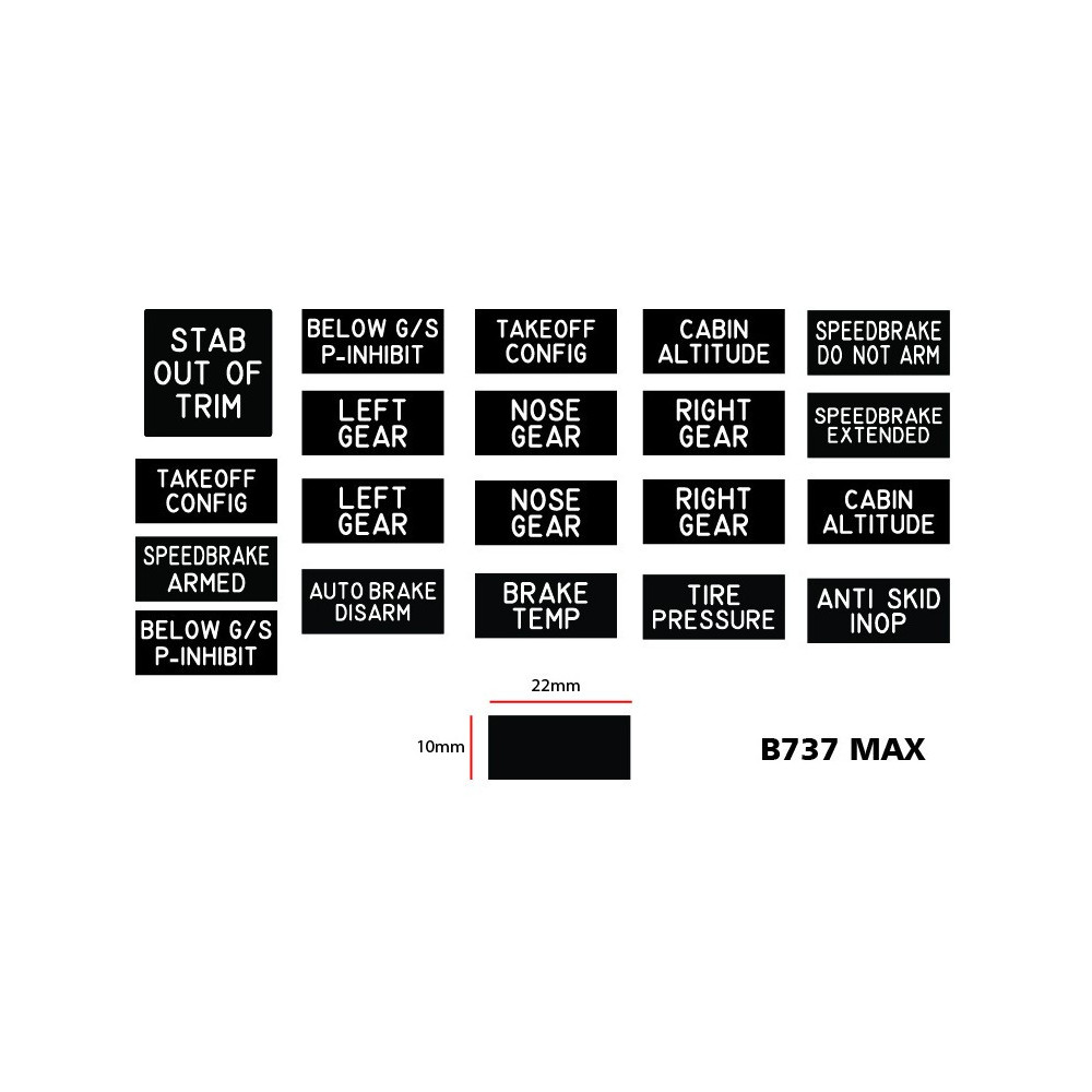 B737 MAX MIP Annunciator Set