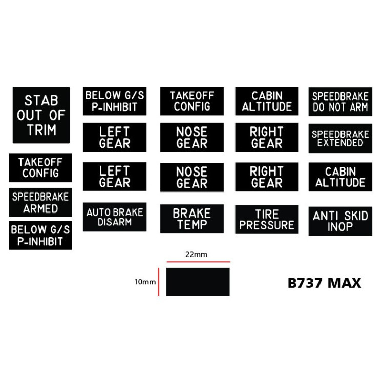 B737 MAX MIP Annunciator Set
