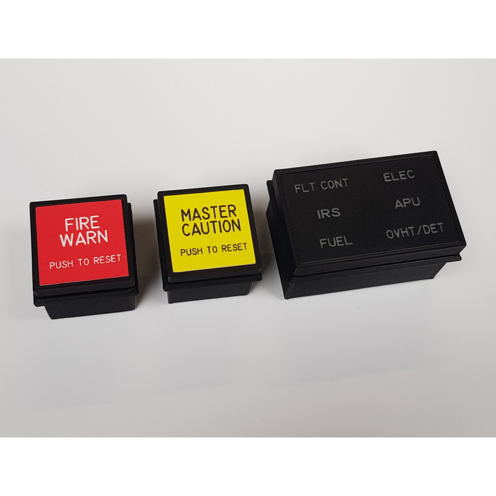 B737 6 Pack & Master Caution / Fire Warning Annunciator Set (CAPTAIN & FO SIDE)