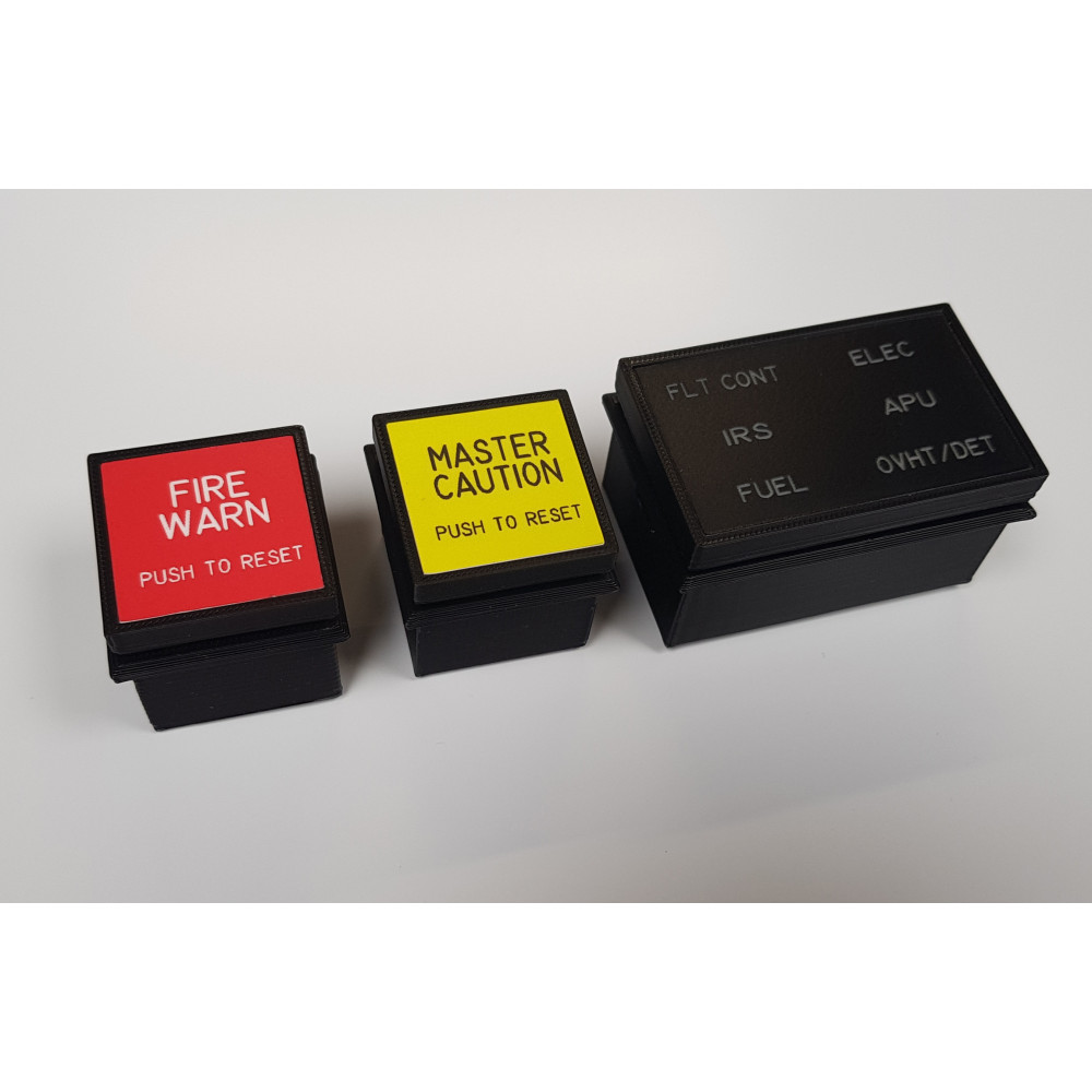 B737 6 Pack & Master Caution / Fire Warning Annunciator Set (CAPTAIN & FO SIDE)