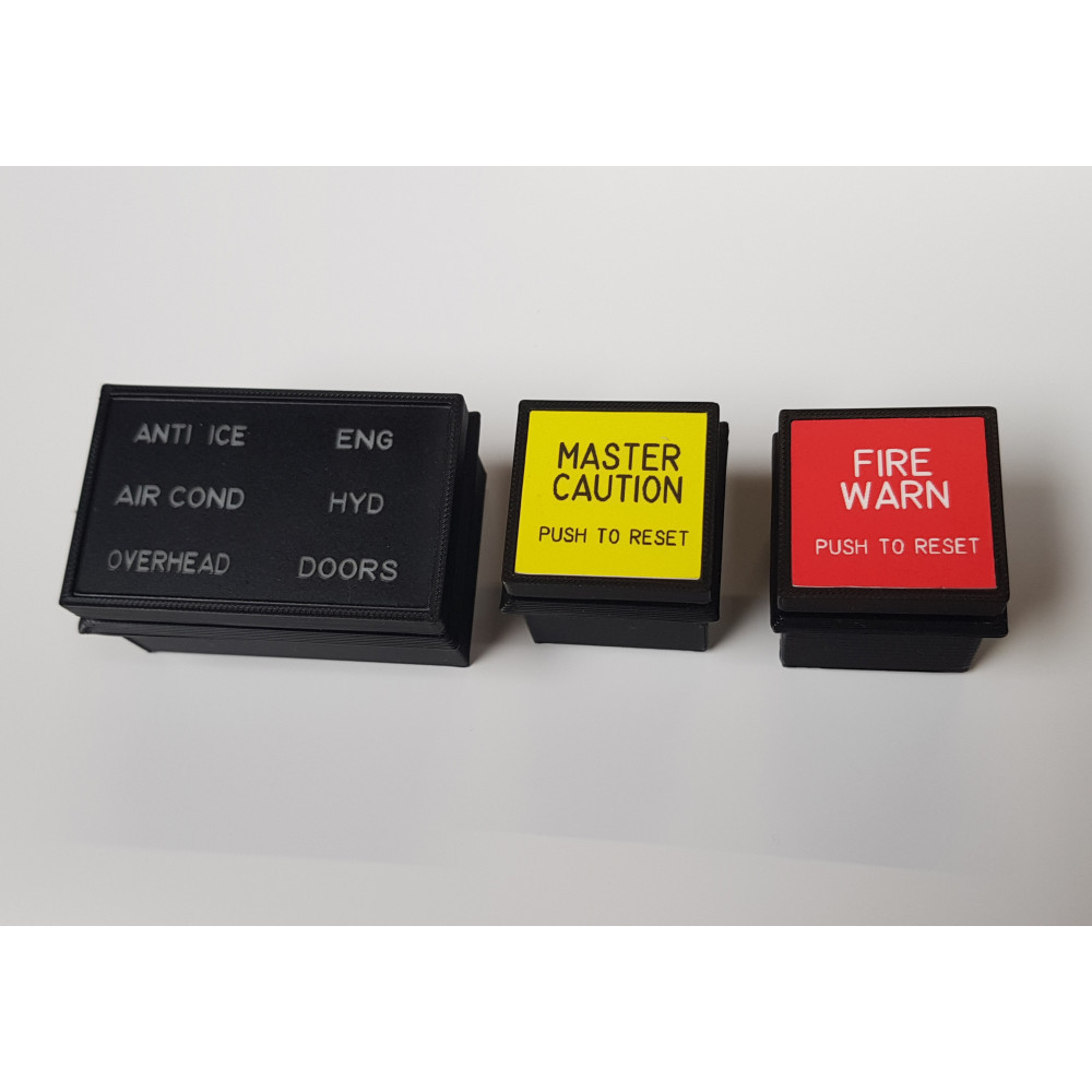 B737 6-Pack & Master Caution / Fire Warning Annunciator Set (First Officer Side)