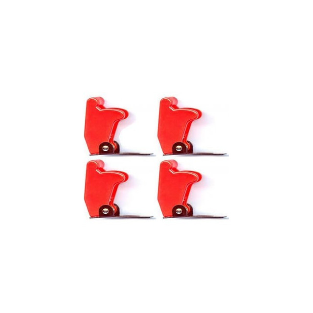 4x Boeing 737 Aircraft Style Toggle Switch Flip Up Cover RED